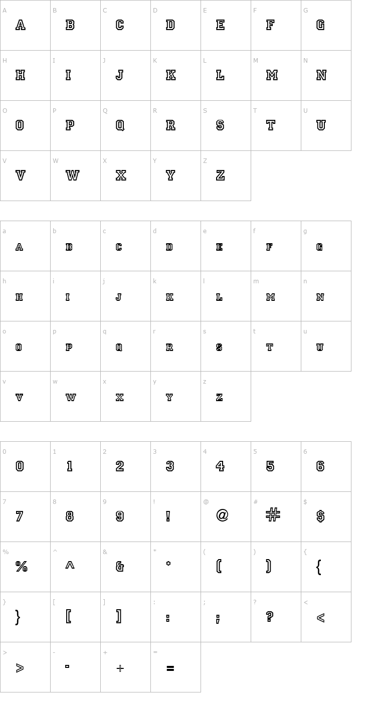 Character Map Princeton Normal Font