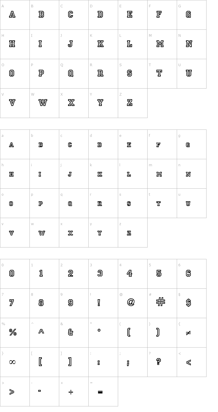 Character Map Principal-Regular Font