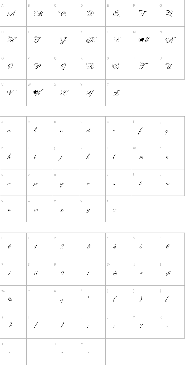 Character Map PrintsCharming-Regular Font