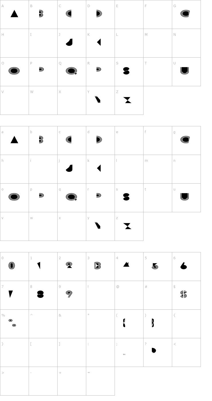 Character Map Prisma Ex Font