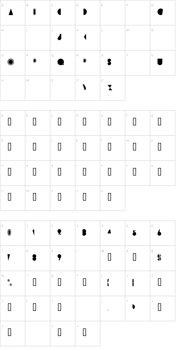 Character Map Prisma Font