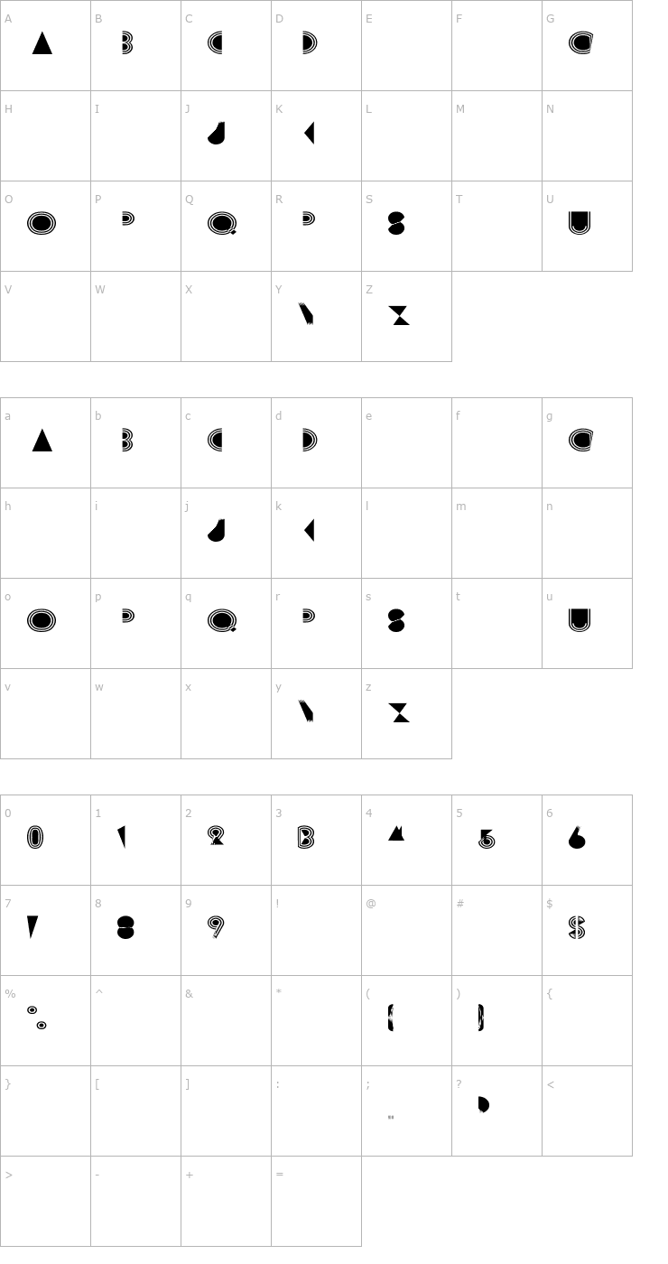 Character Map Prisma Wd Font