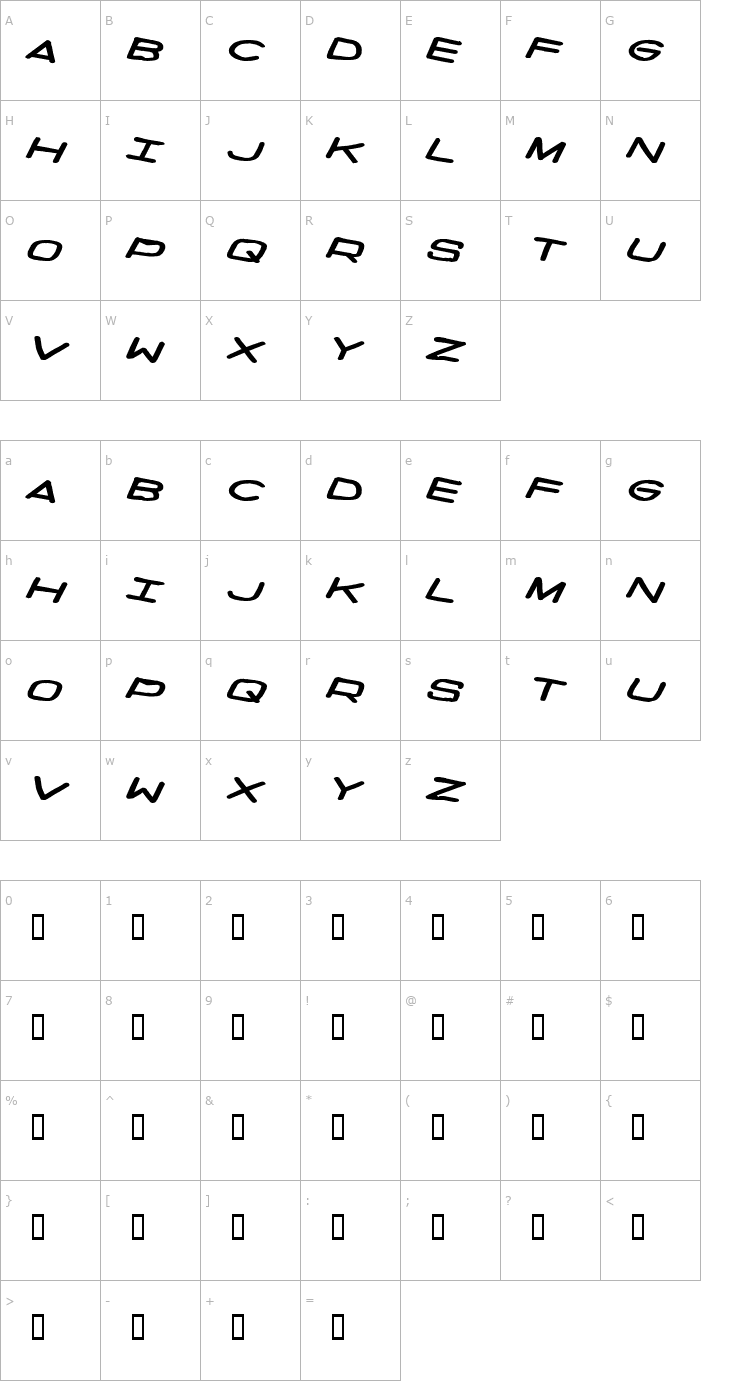Character Map PrivateInvestigations Font