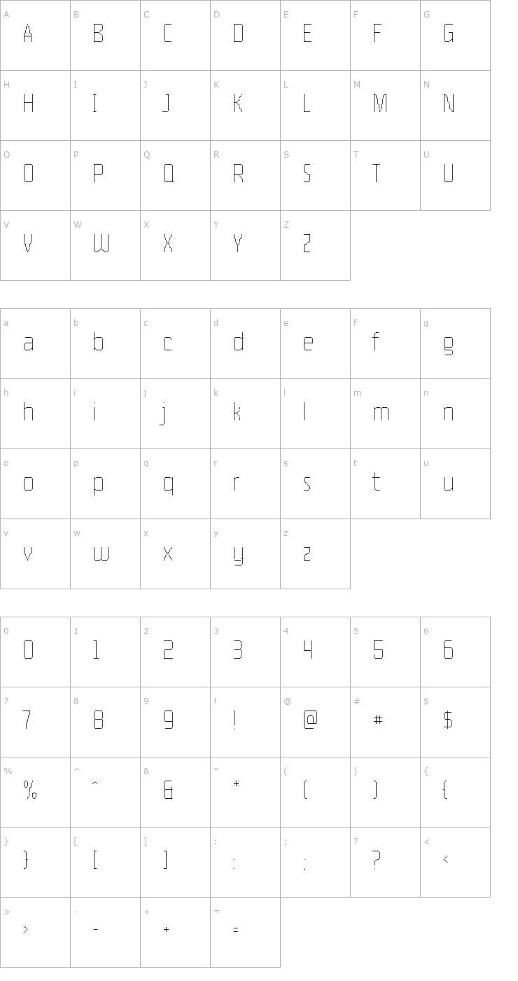 Character Map Pro55 Light Font