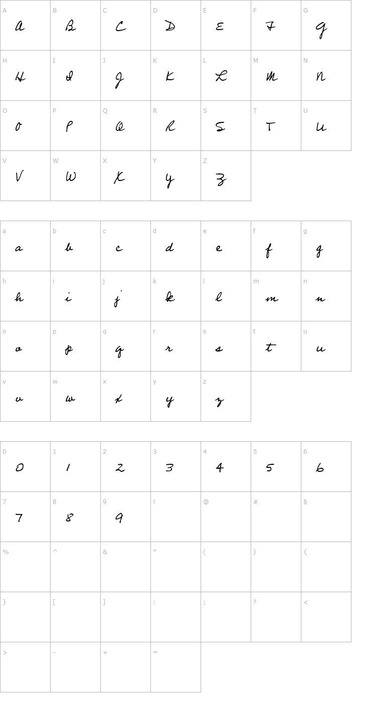 Character Map Professor Font