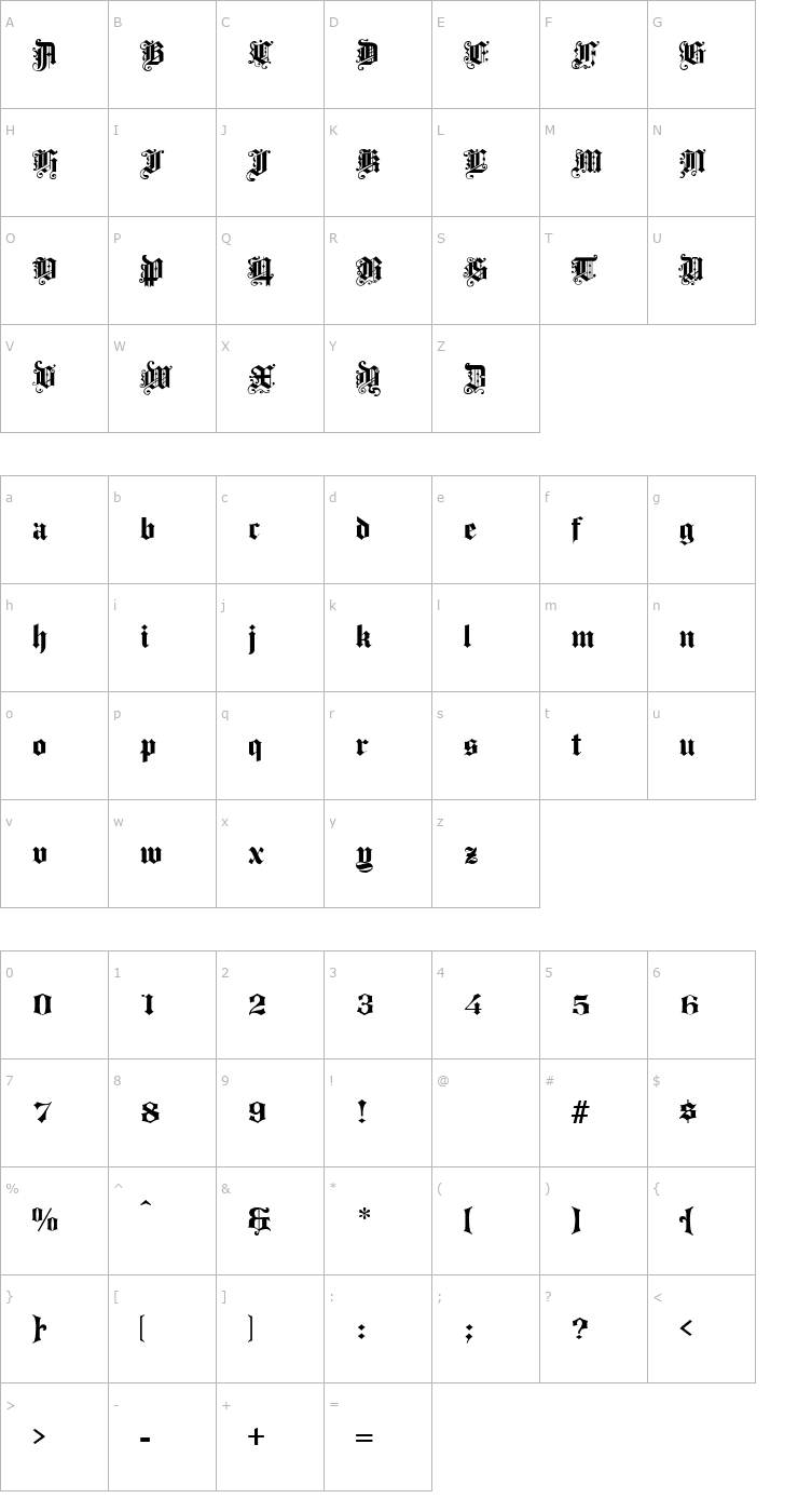 Character Map Progressive Text Normal Font
