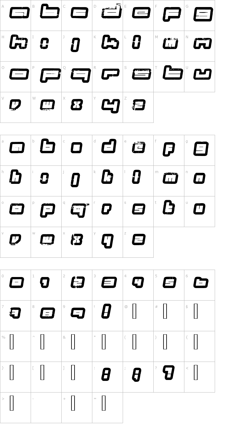 Character Map Projects Font