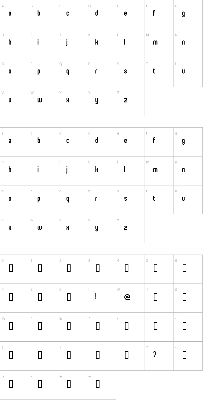 Character Map proletarian (beta) Font