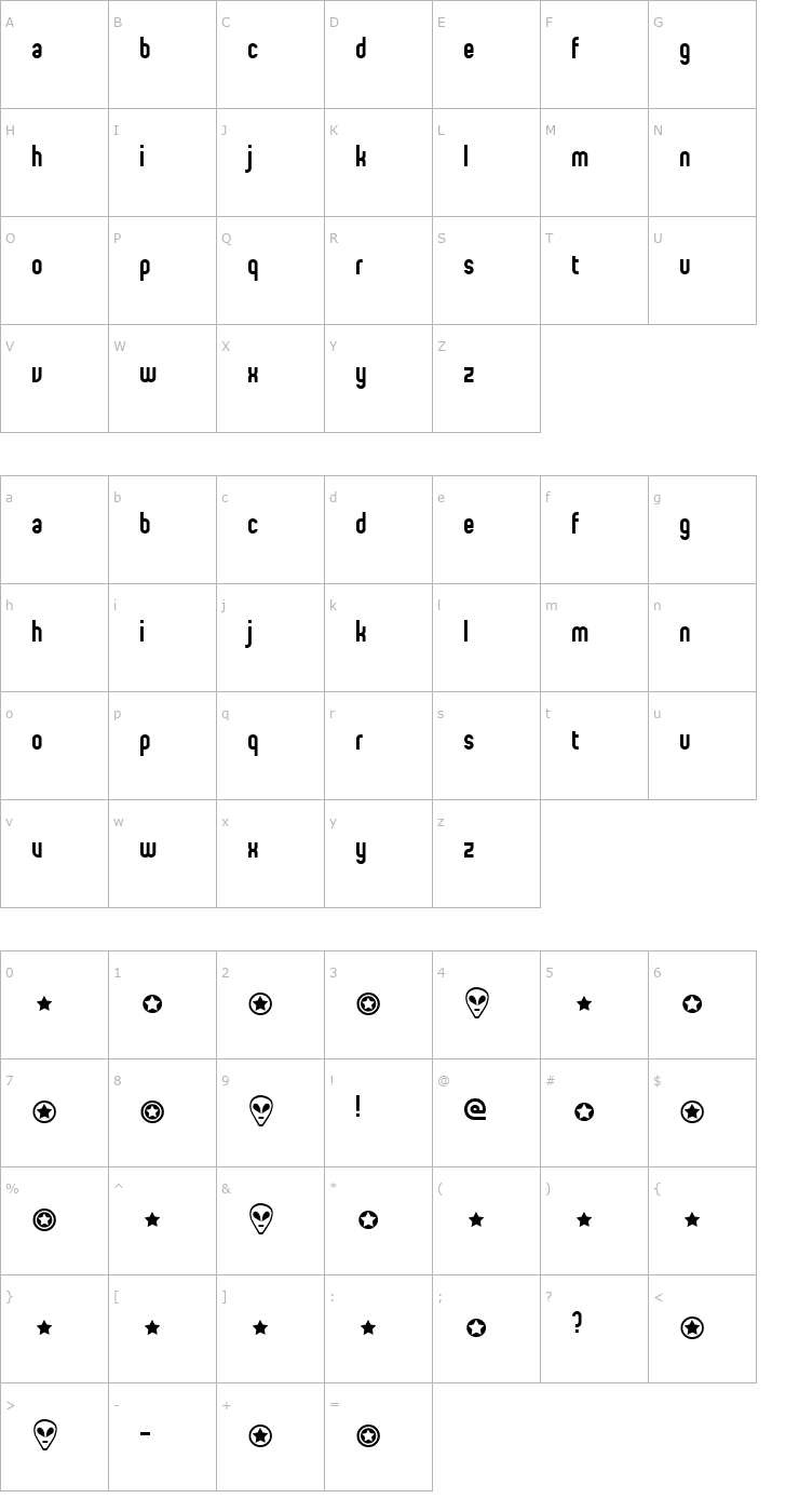 Character Map Proletarian Beta Font