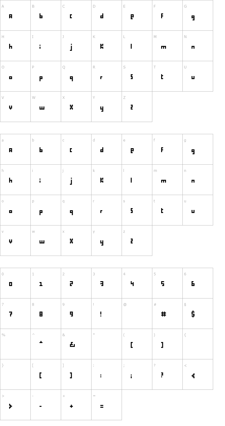 Character Map Proliferation Font