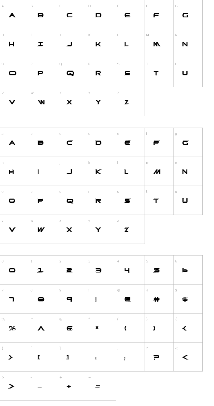Character Map Promethean Collage Font