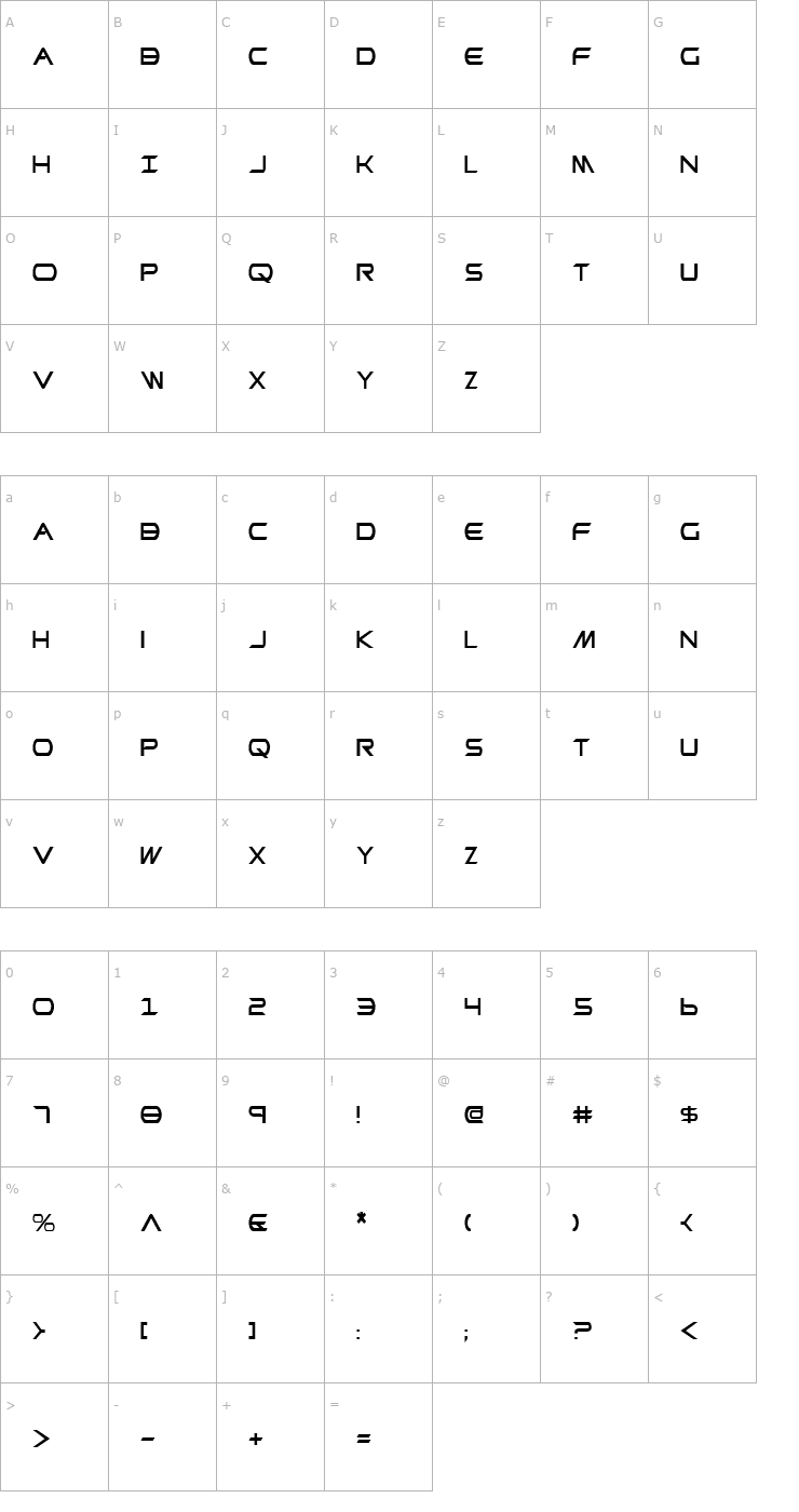 Character Map Promethean Condensed Font
