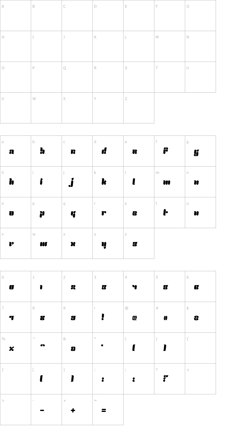 Character Map Proton Alternate Font