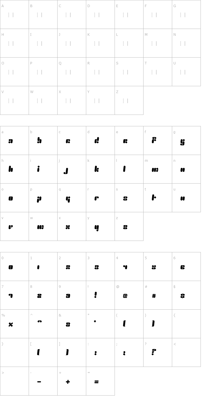 Character Map Proton Font