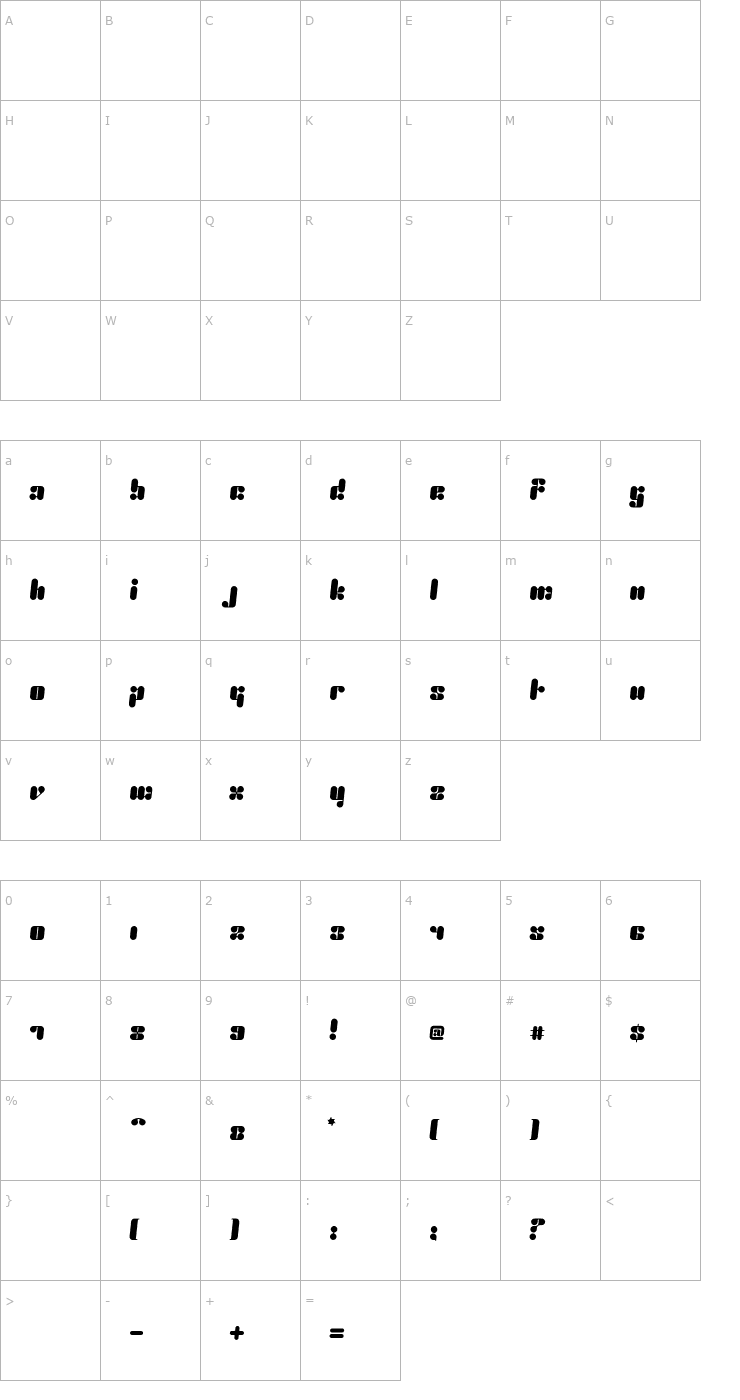 Character Map Proton-Regular Font