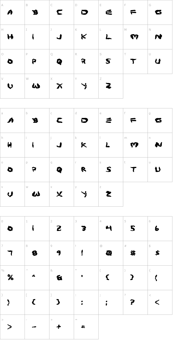 Character Map Protoplasm Bold Font