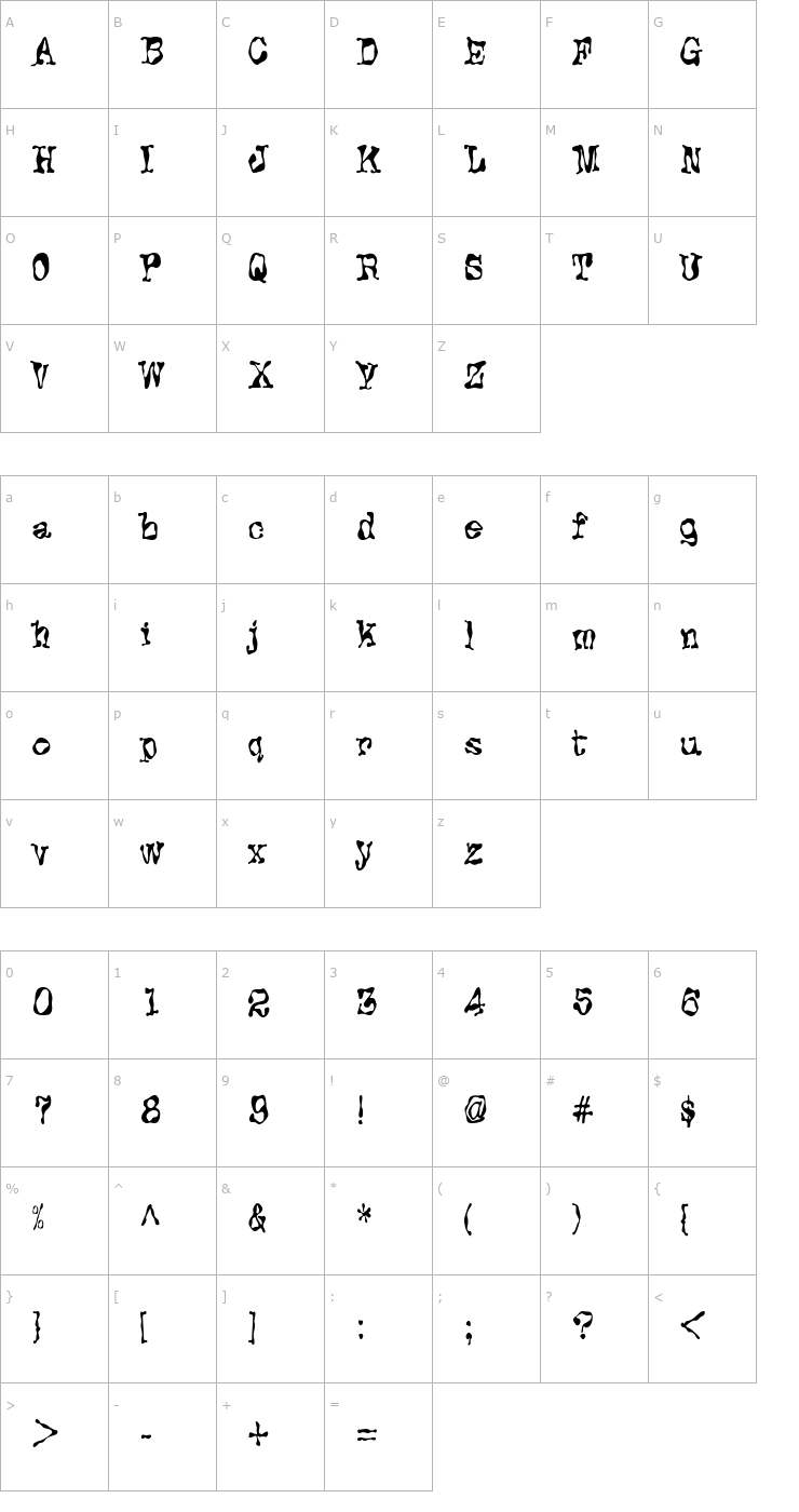 Character Map Protoplazm Font