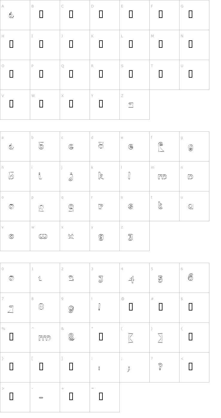 Character Map Psychotic Elephant Headline Font