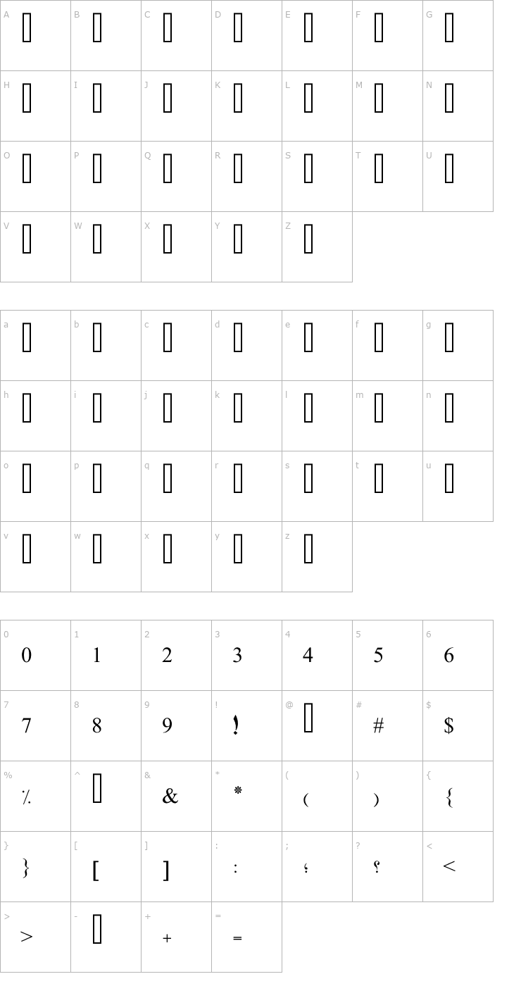 Character Map PT Bold Dusky Font