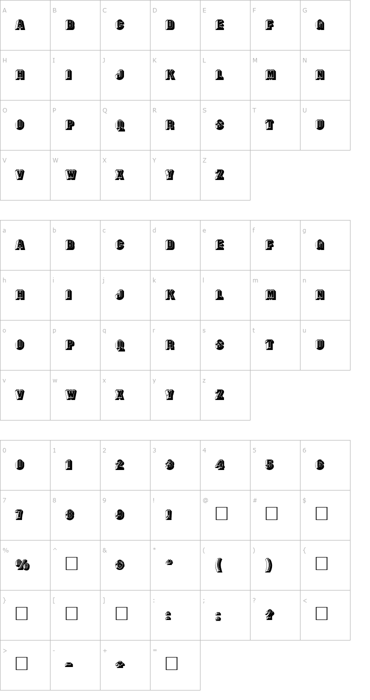 Character Map PT High Jack Font