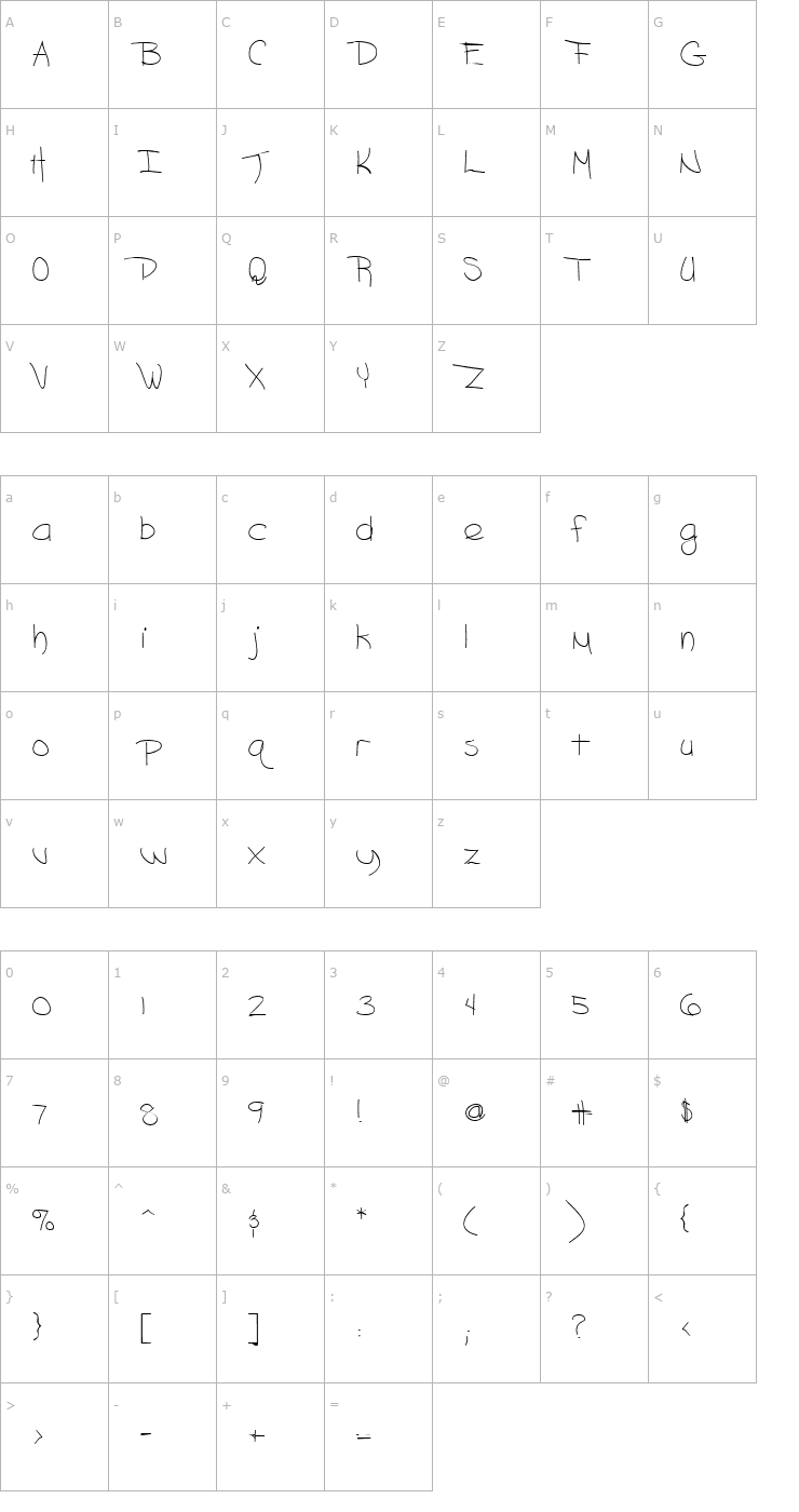 Character Map PT Jot Font