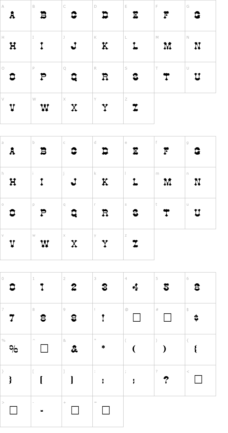 Character Map PT Longbranch Font