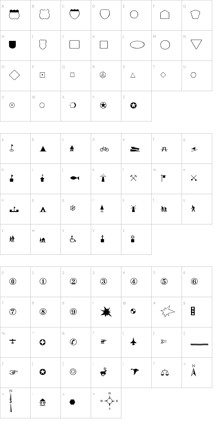 Character Map PT Mapmaker Font