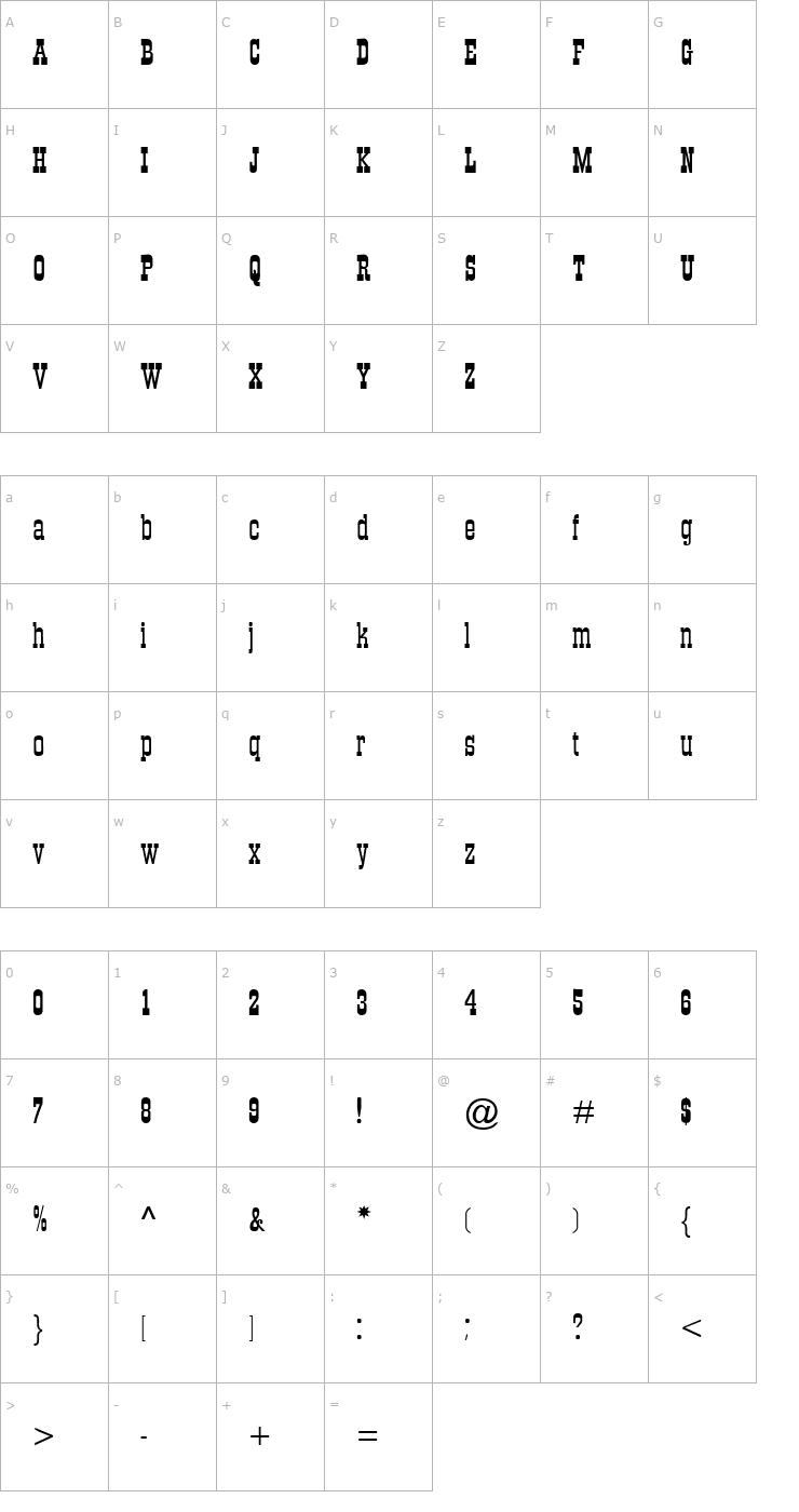 Character Map PT Sasparilla Font