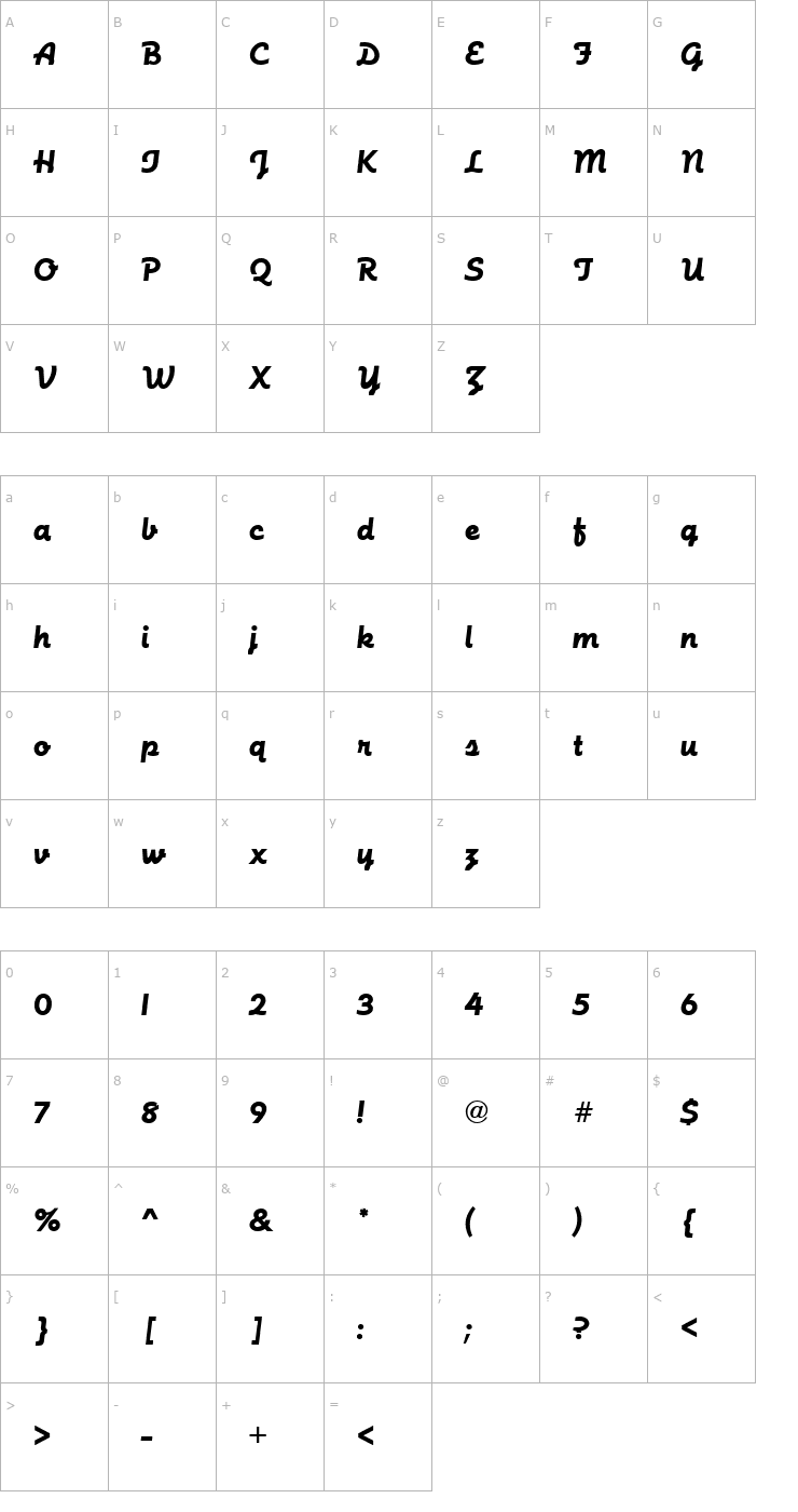 Character Map PT Smooth Font
