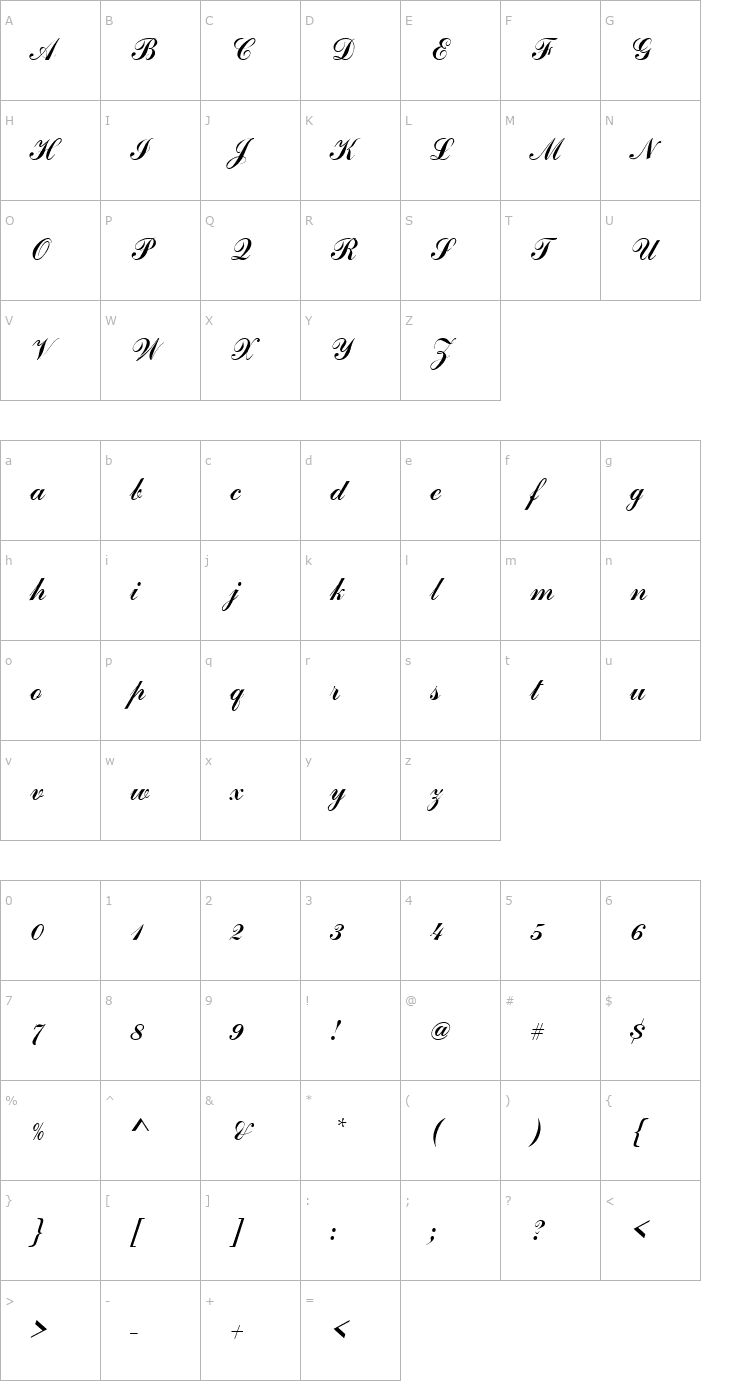 Character Map PT Sterling Font