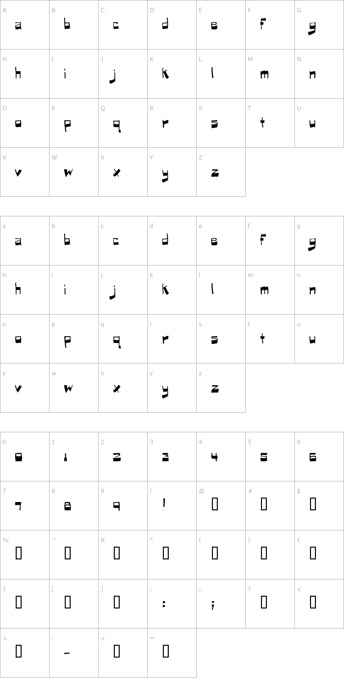 Character Map Puckfont Font