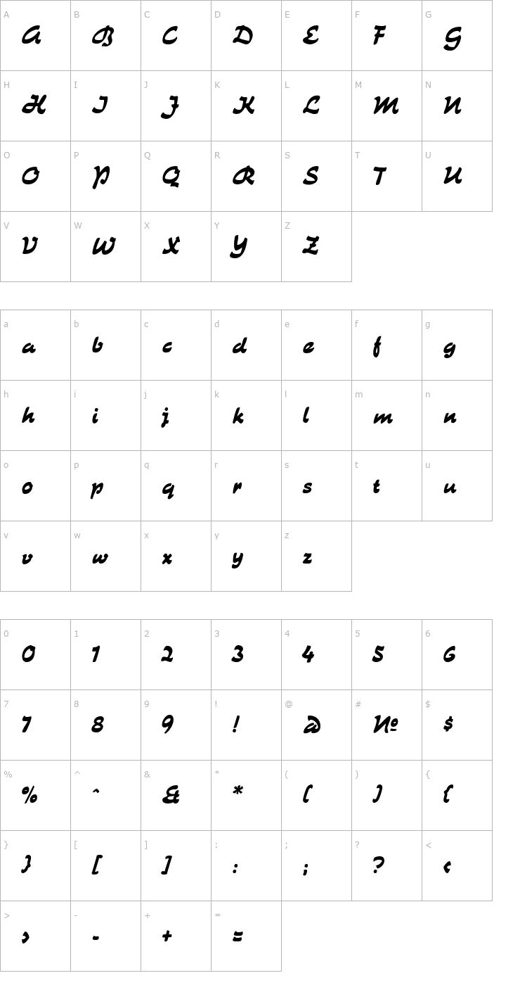 Character Map Puma Font