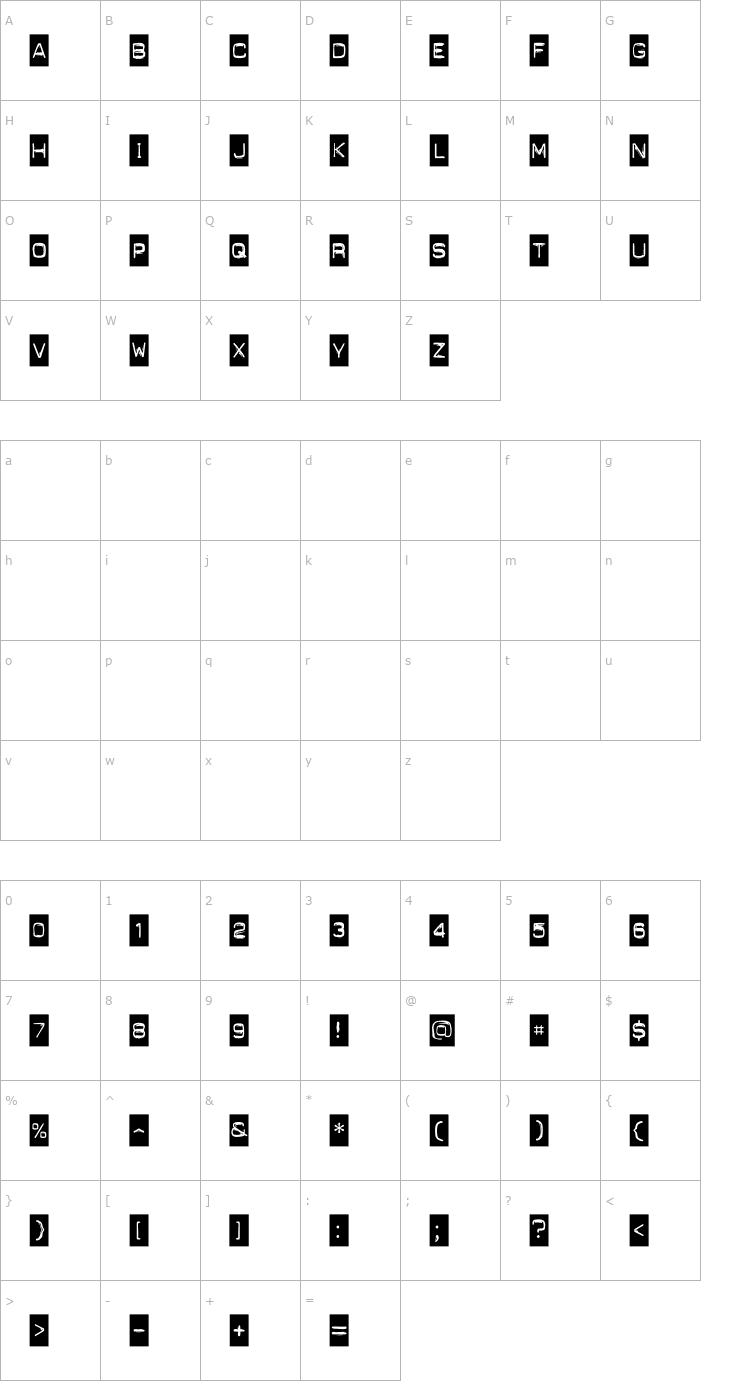 Character Map Punch Label Font