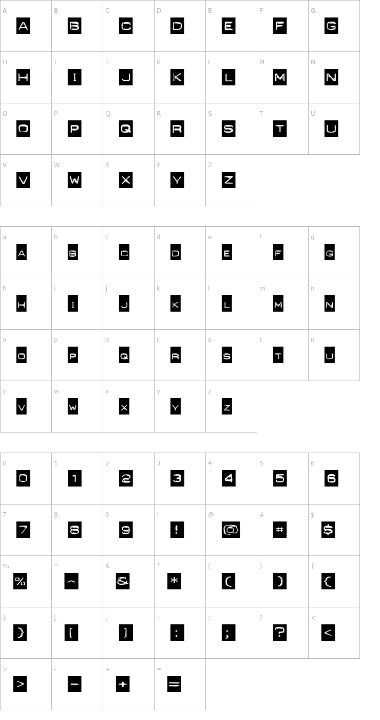 Character Map PunchLabelExtended Font