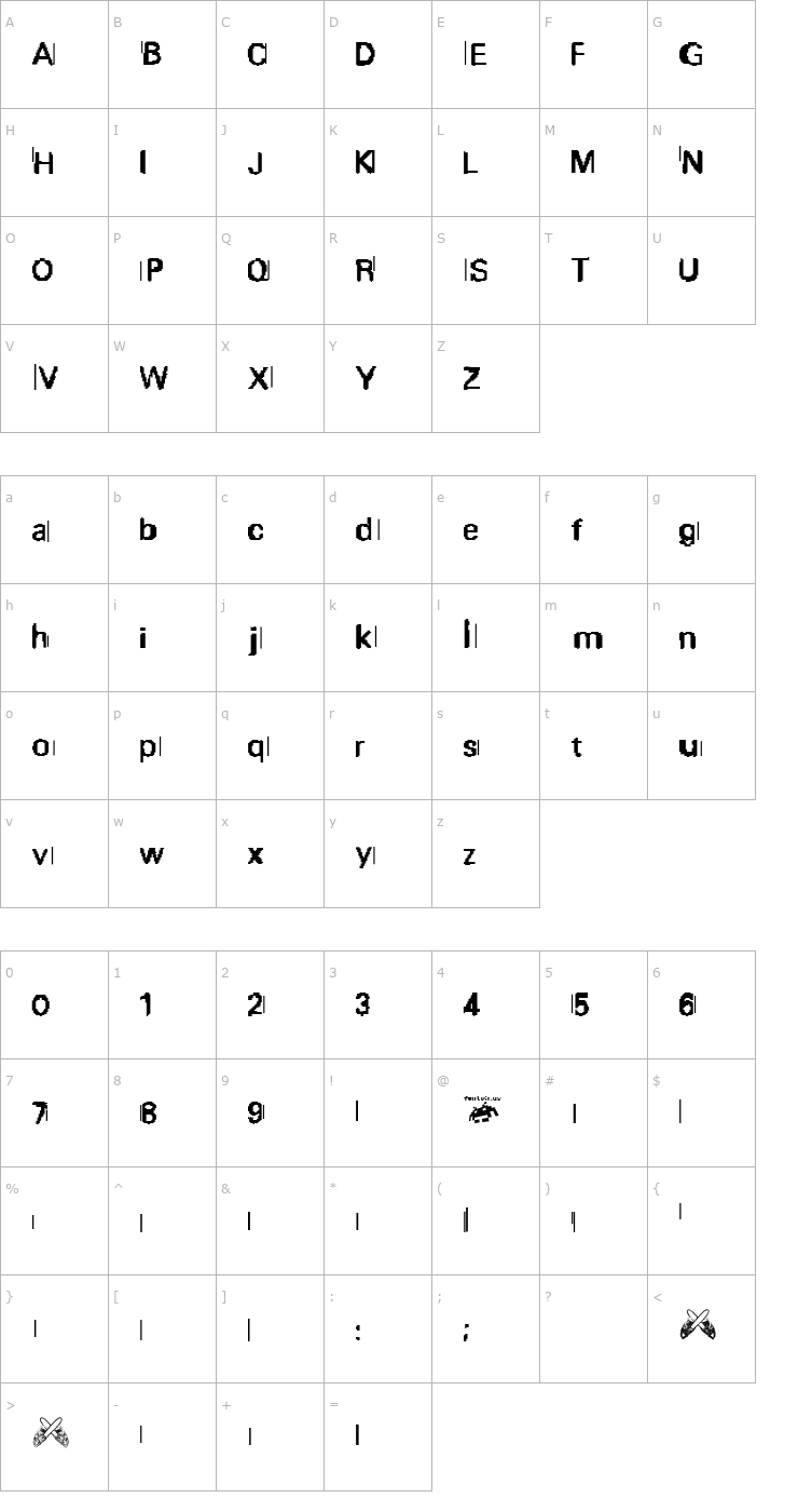 Character Map Purge Font