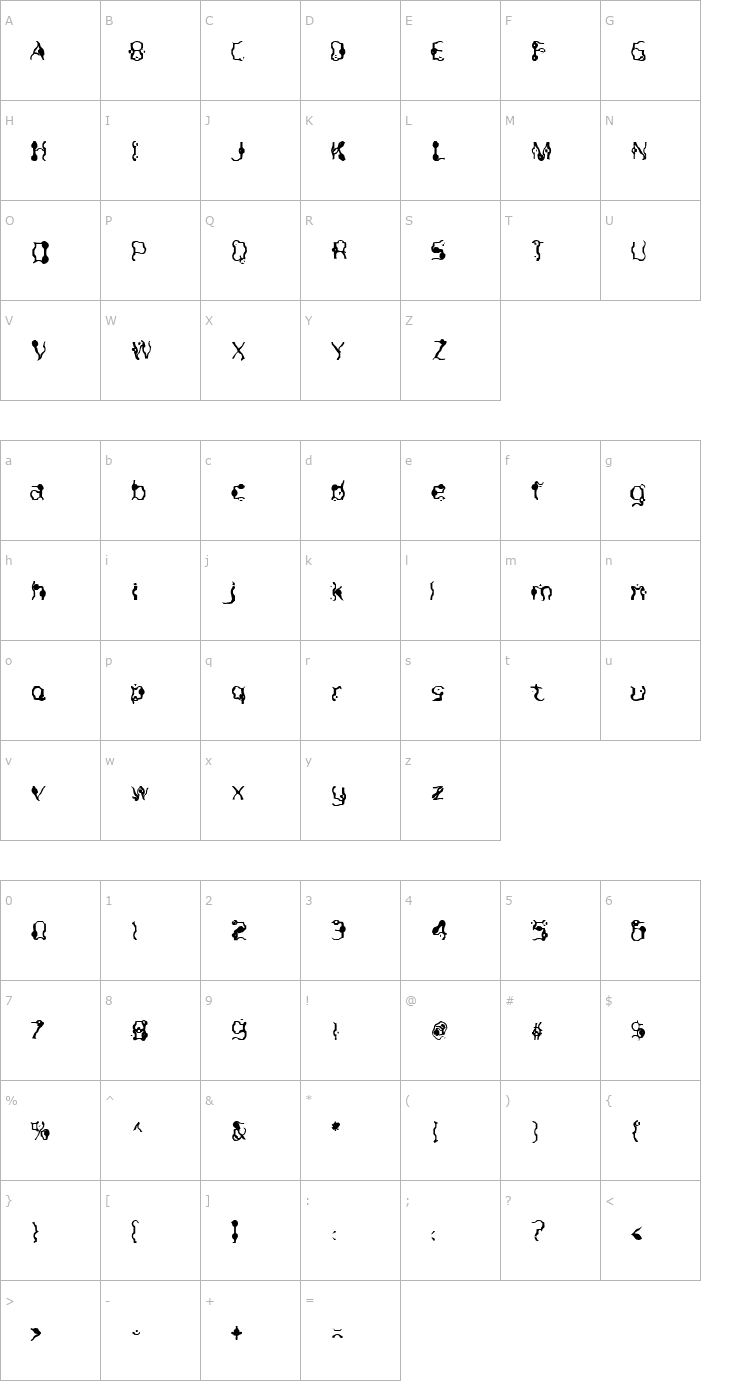 Character Map Purple Burple Font