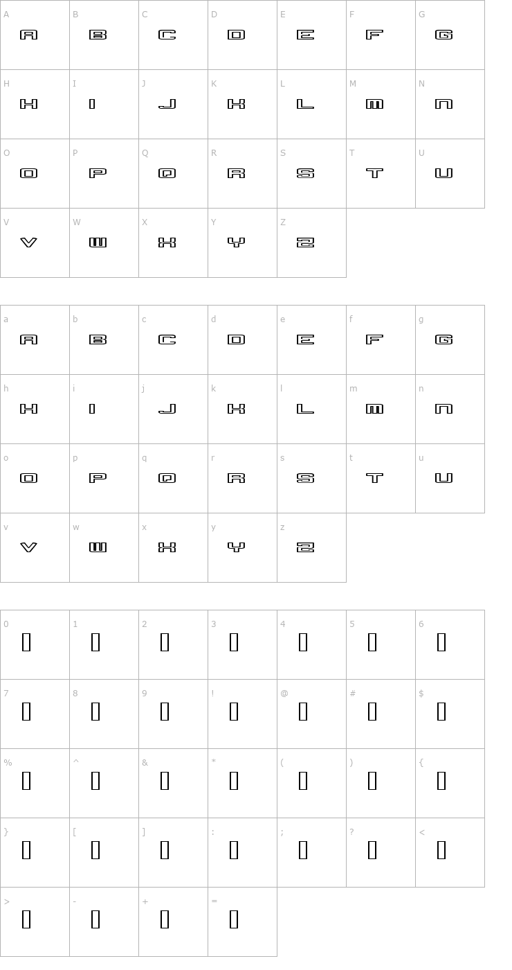 Character Map pusher Font