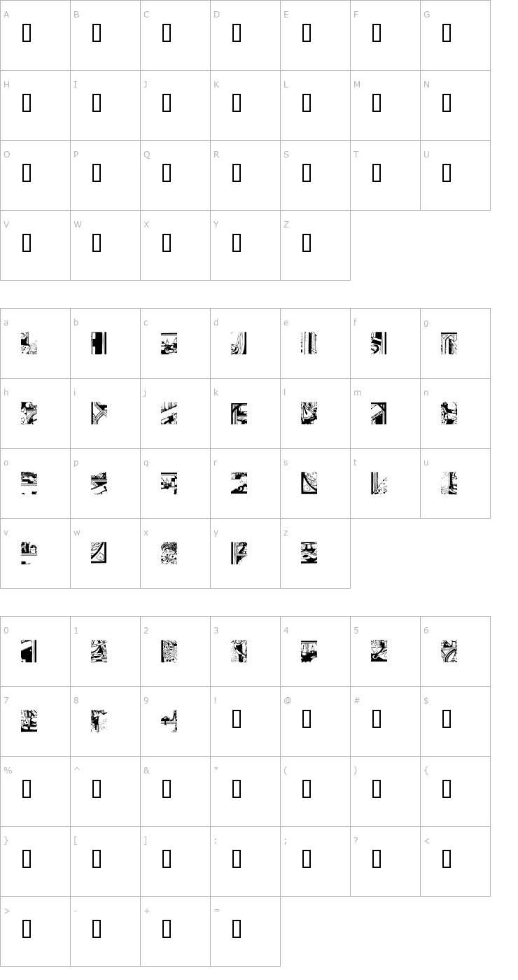 Character Map Puzzler3 Font