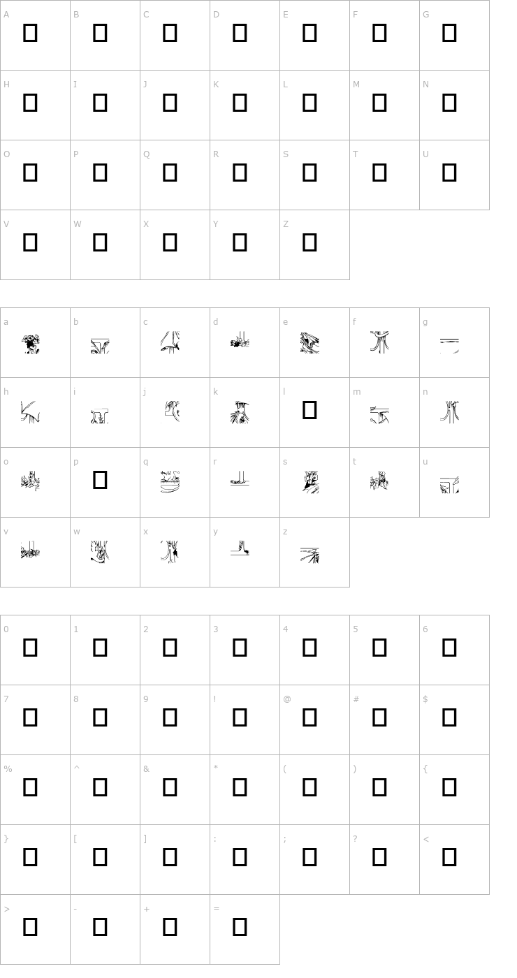 Character Map Puzzler4 Font