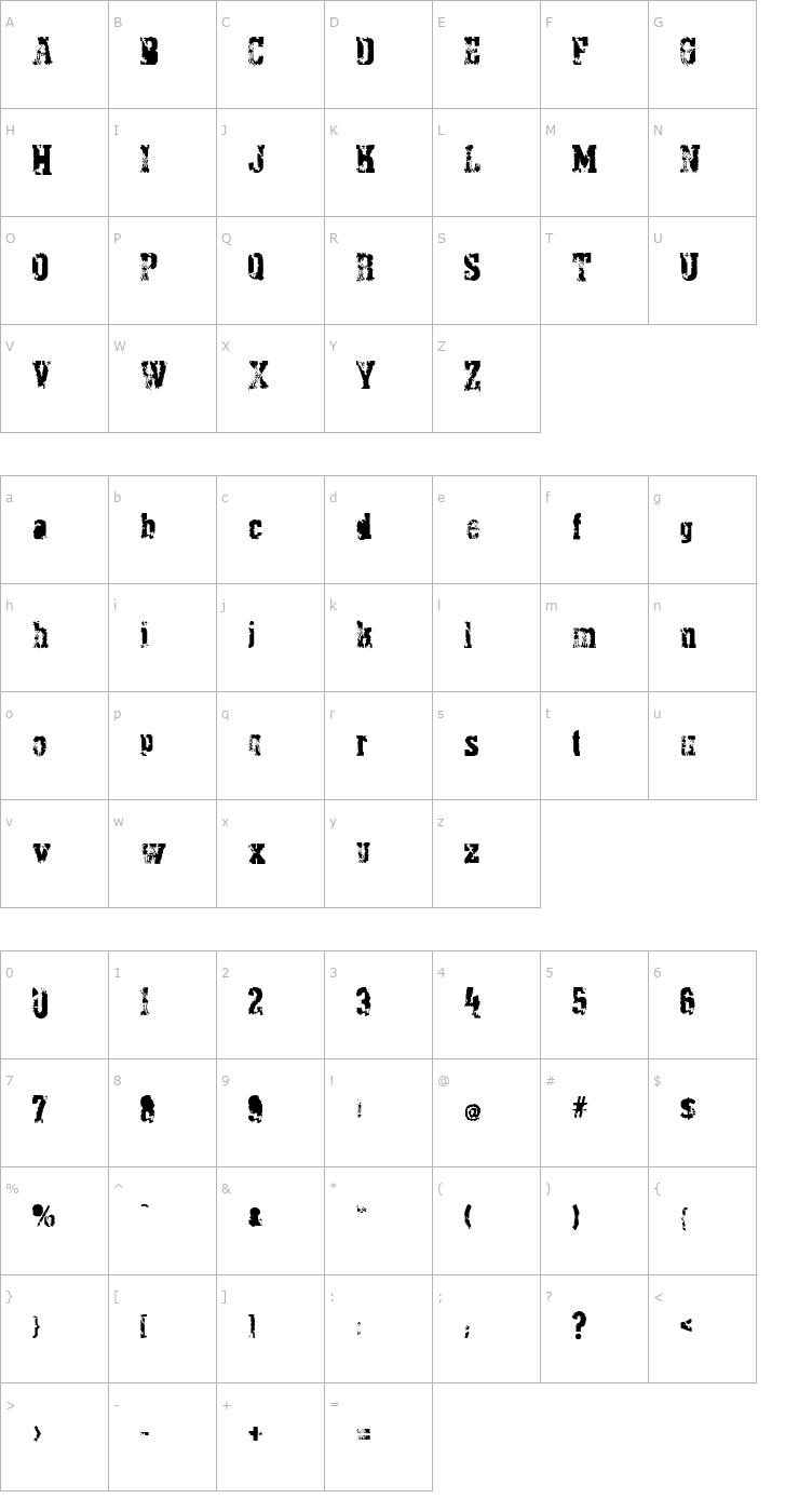 Character Map PythonianDeluxe Font