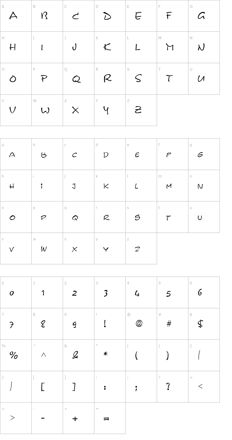 Character Map Pyxid Font