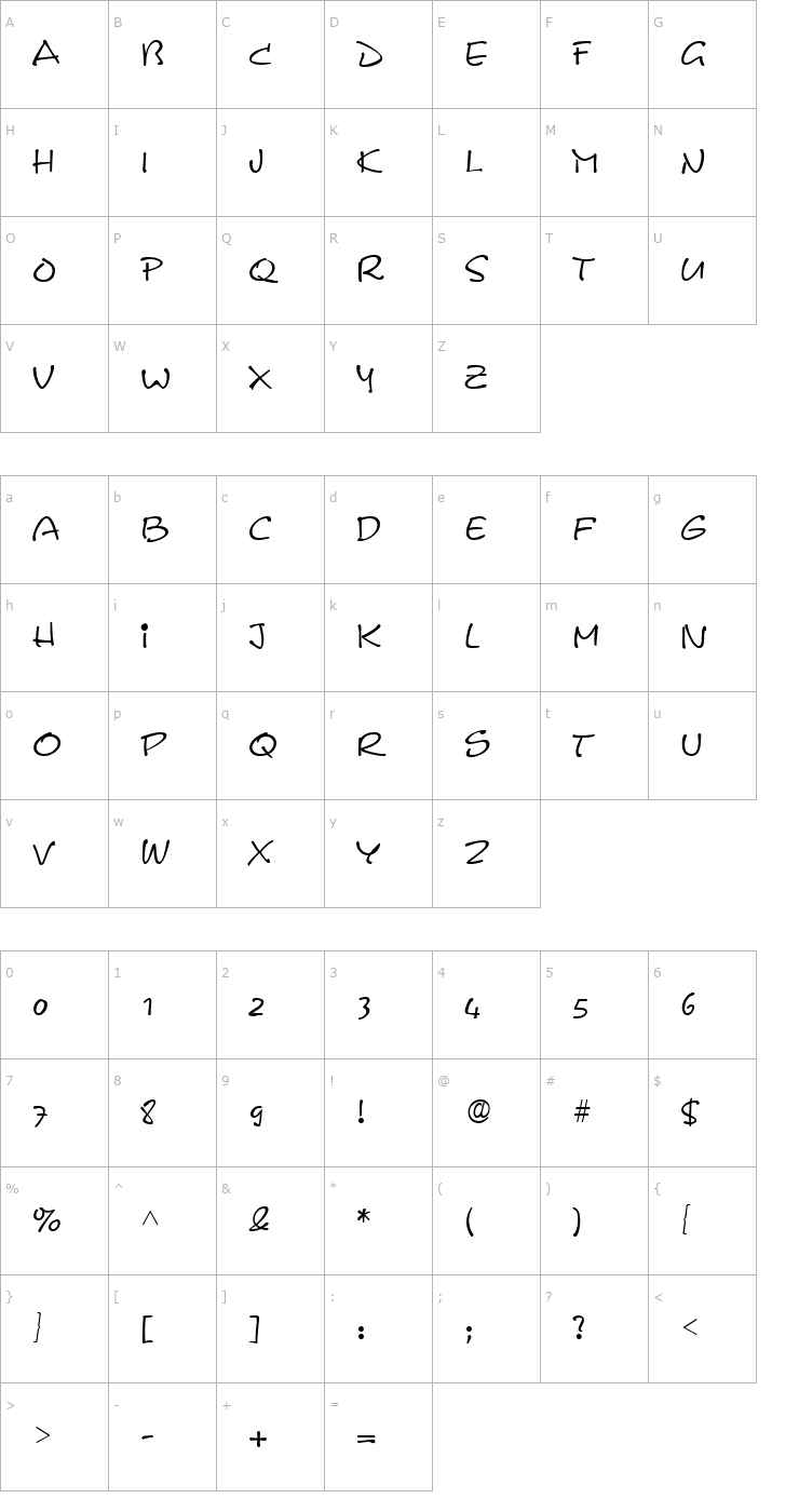 Character Map Pyxidium Regular Font