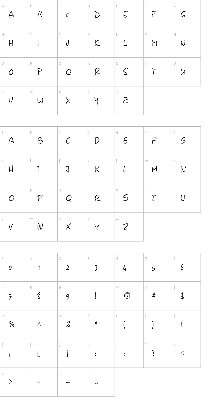 Character Map PyxidiumCondensed Regular Font