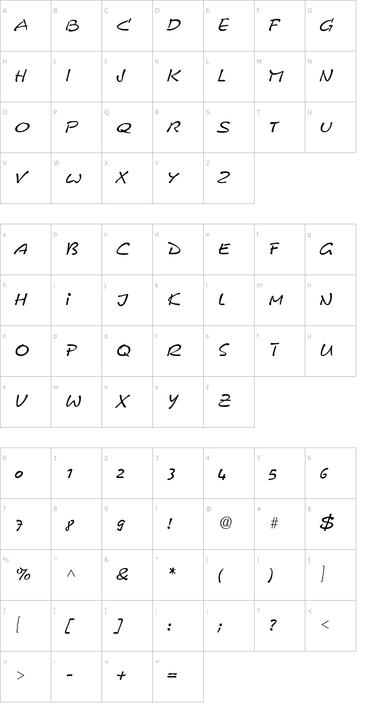 Character Map PyxidiumQuick Regular Font