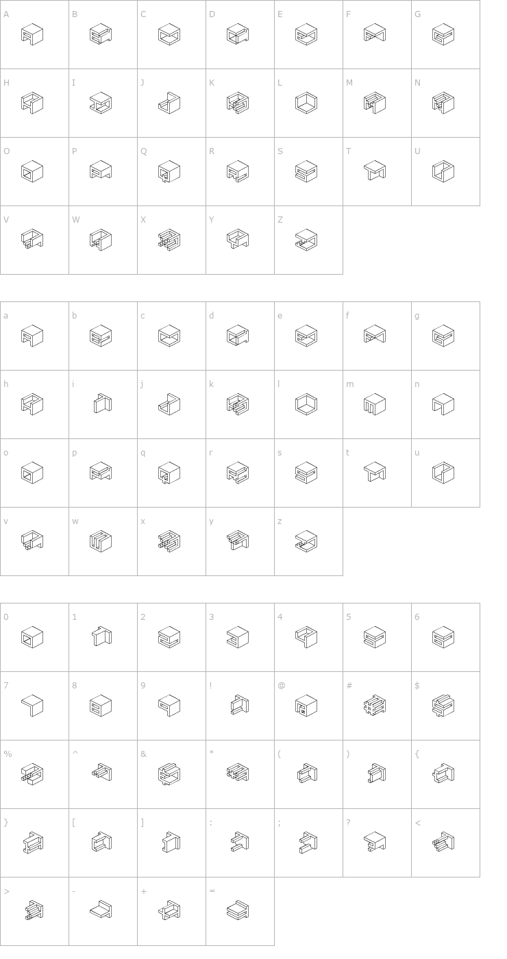 Character Map Qbicle 1 BRK Font