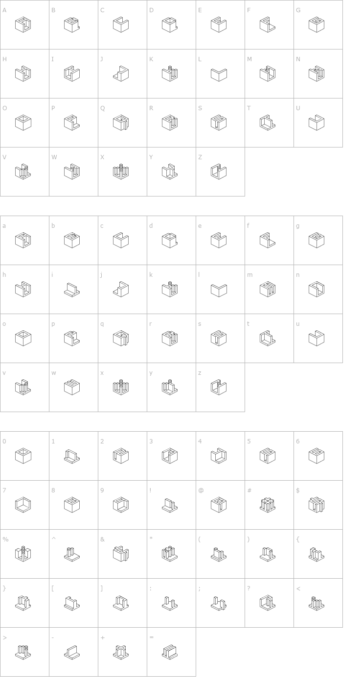 Character Map Qbicle 4 BRK Font