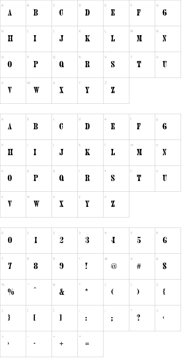 Character Map QTJupiter Regular Font