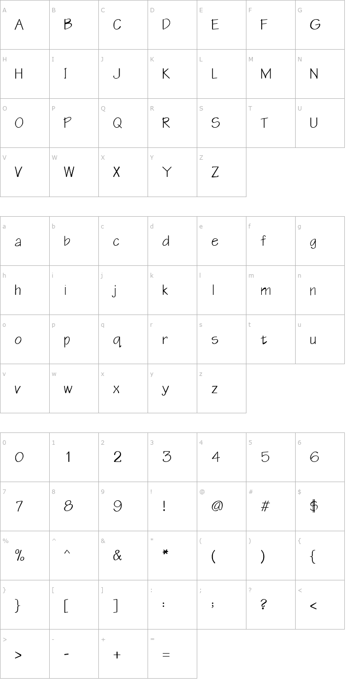 Character Map QTTechtone Bold Font
