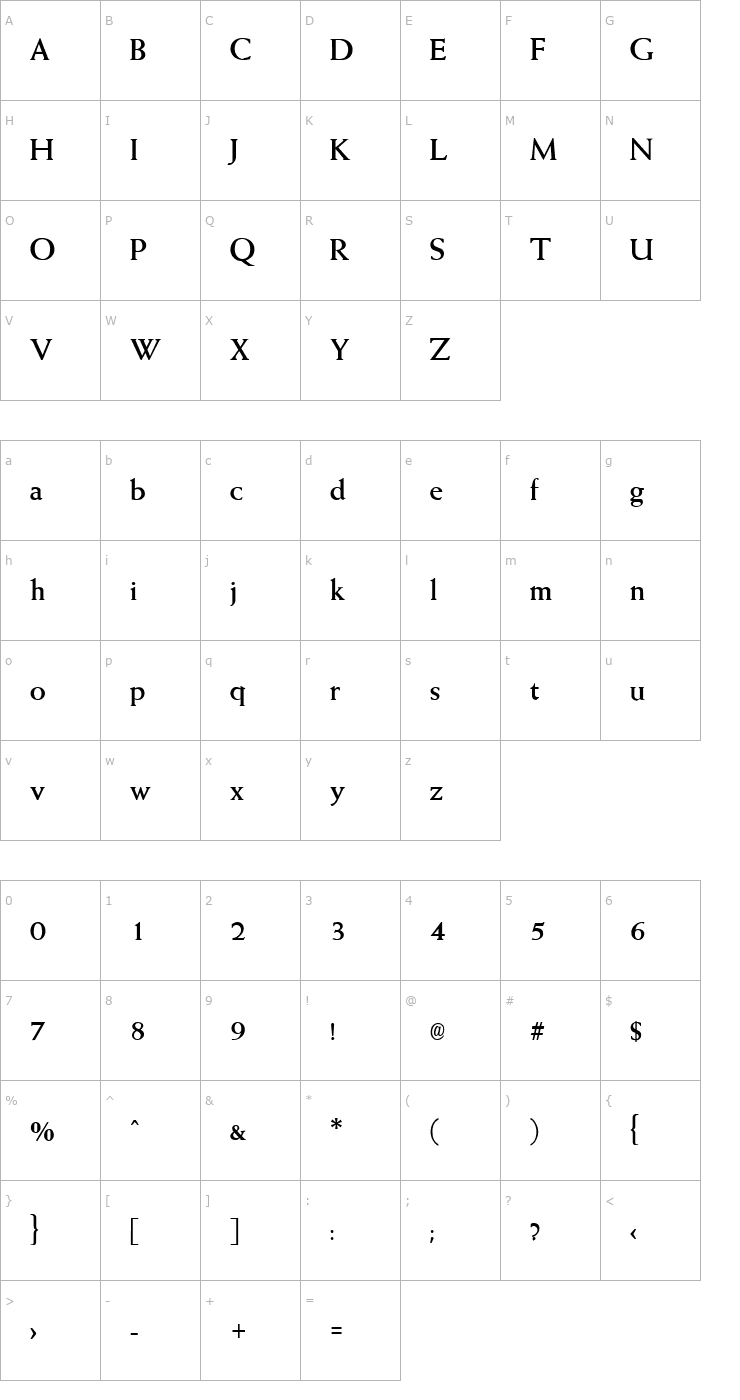 Character Map QTWeise Bold Font