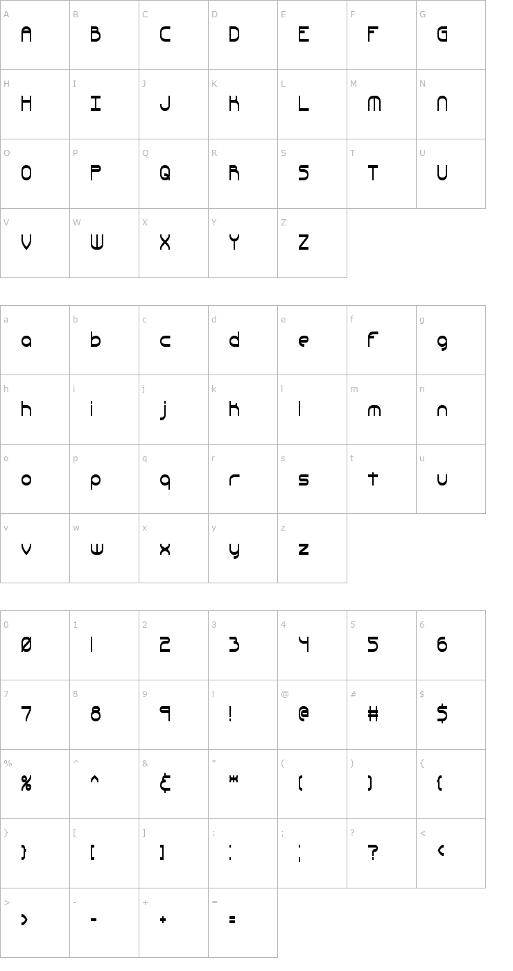 Character Map Quacksalver BRK Font